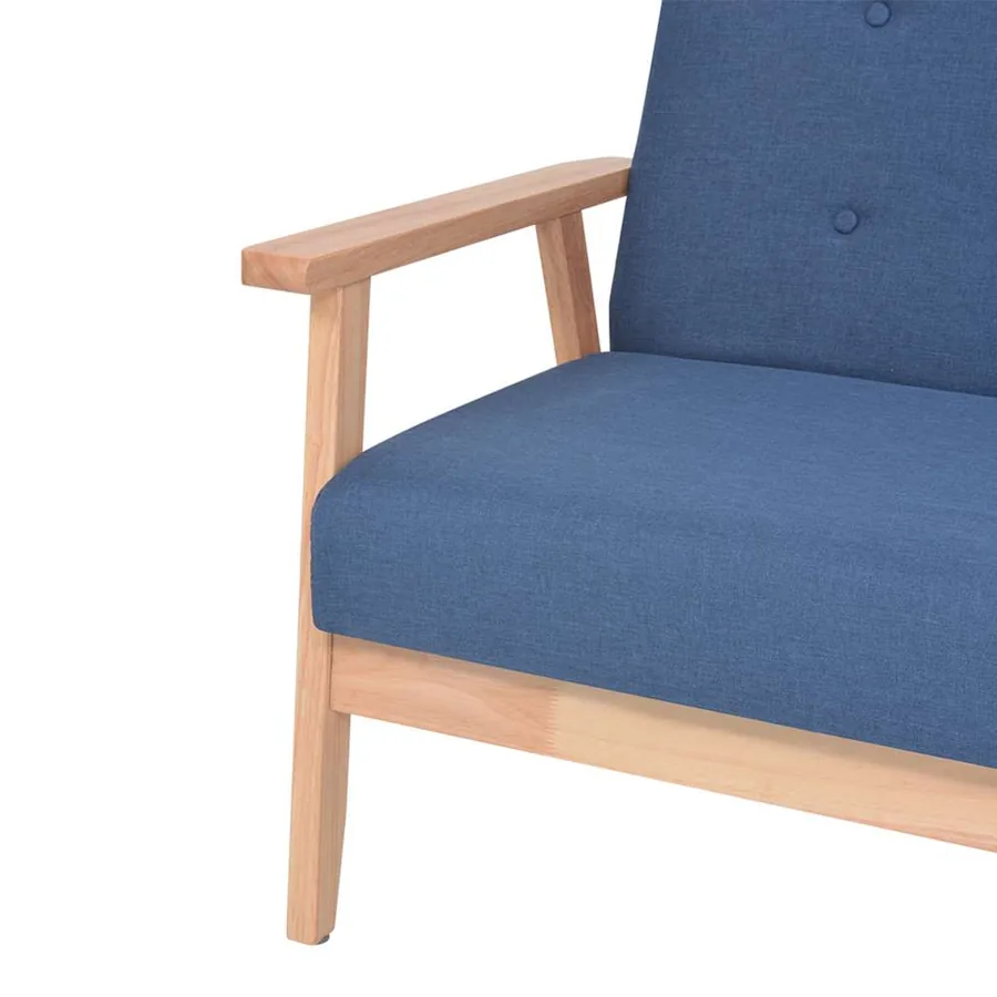 Ensemble de canapé 2 pcs Tissu bleu - 6