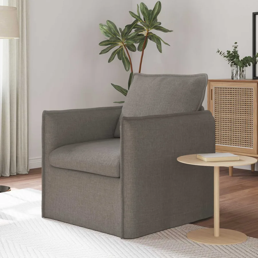 Canapé Taupe 75 x 82 x 85 cm tissu