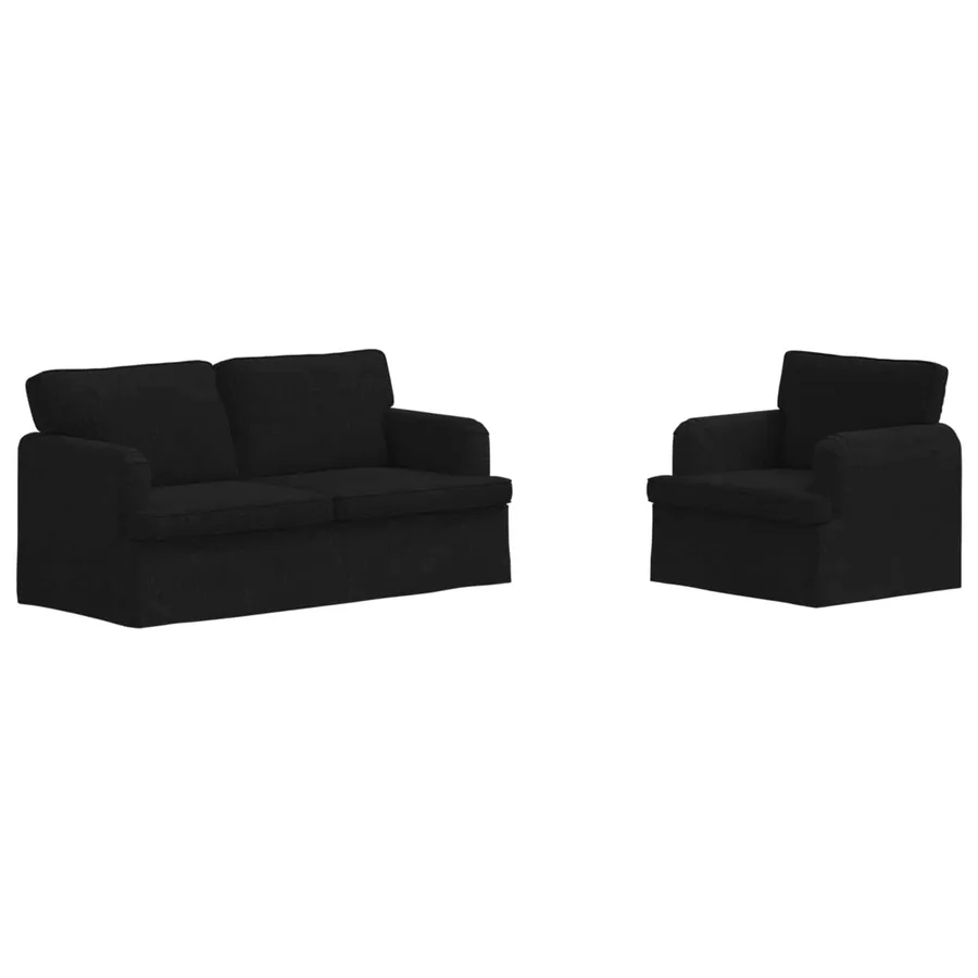 Ensemble de Canapés 2 pcs Noir 162 x 80 x 85 cm tissu - 2