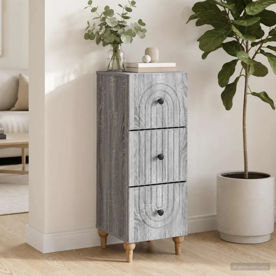 Armoire à tiroirs Sonoma gris 33 x 34,5 x 90 cm - 4