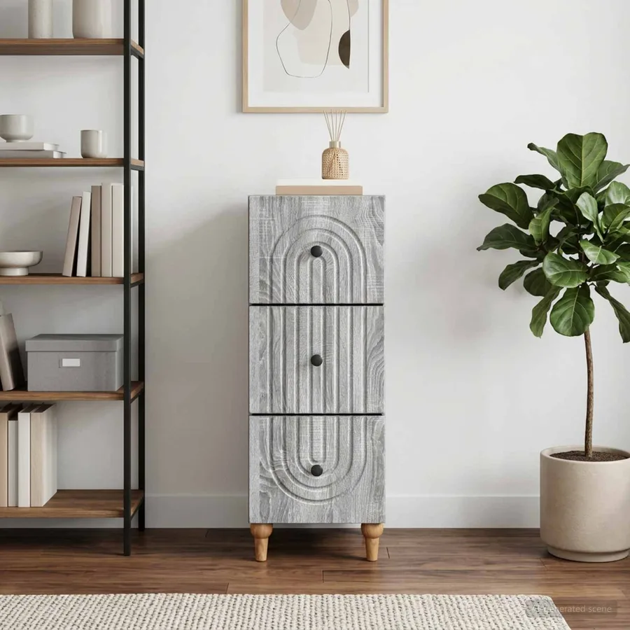 Armoire à tiroirs Sonoma gris 33 x 34,5 x 90 cm - 5