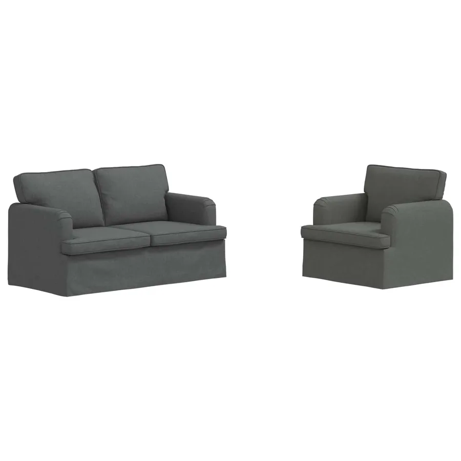 Ensemble de Canapés 2 pcs Gris foncé 144 x 80 x 85 cm tissu - 2