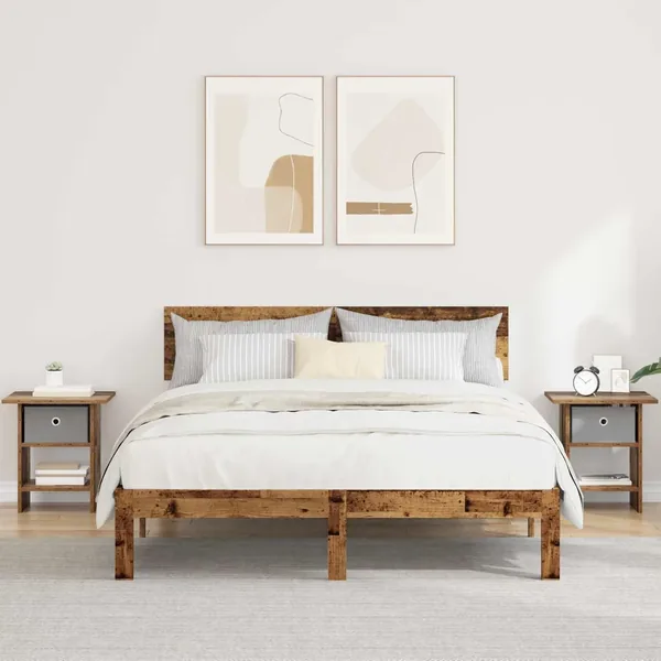Table de chevet avec tiroir 2 pcs Bois ancien 41 x 40 x 45 cm