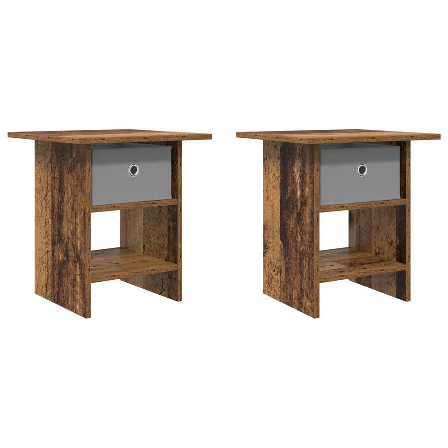 Table de chevet avec tiroir 2 pcs Bois ancien 41 x 40 x 45 cm - 2