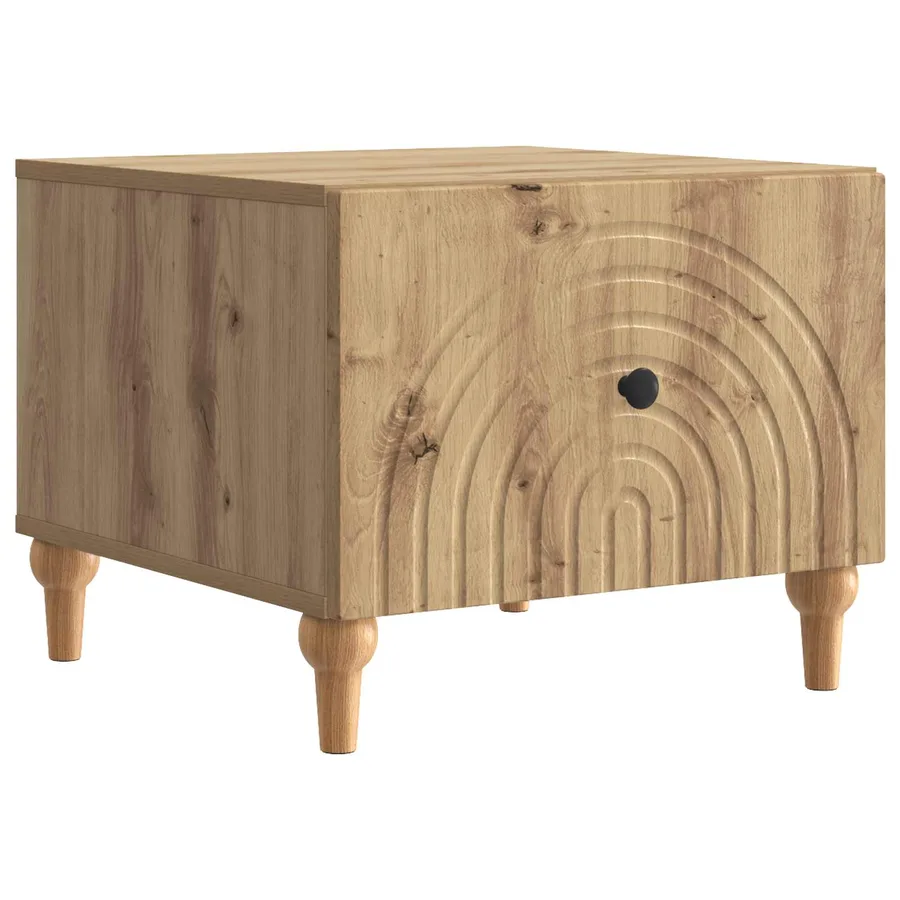 Table basse Chêne artisanal 49 x 50 x 40 cm Bois d'ingénierie - 2