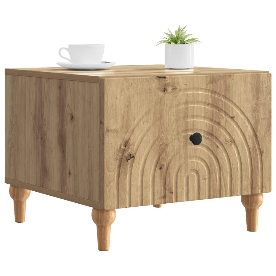 Table basse Chêne artisanal 49 x 50 x 40 cm Bois d'ingénierie - 3