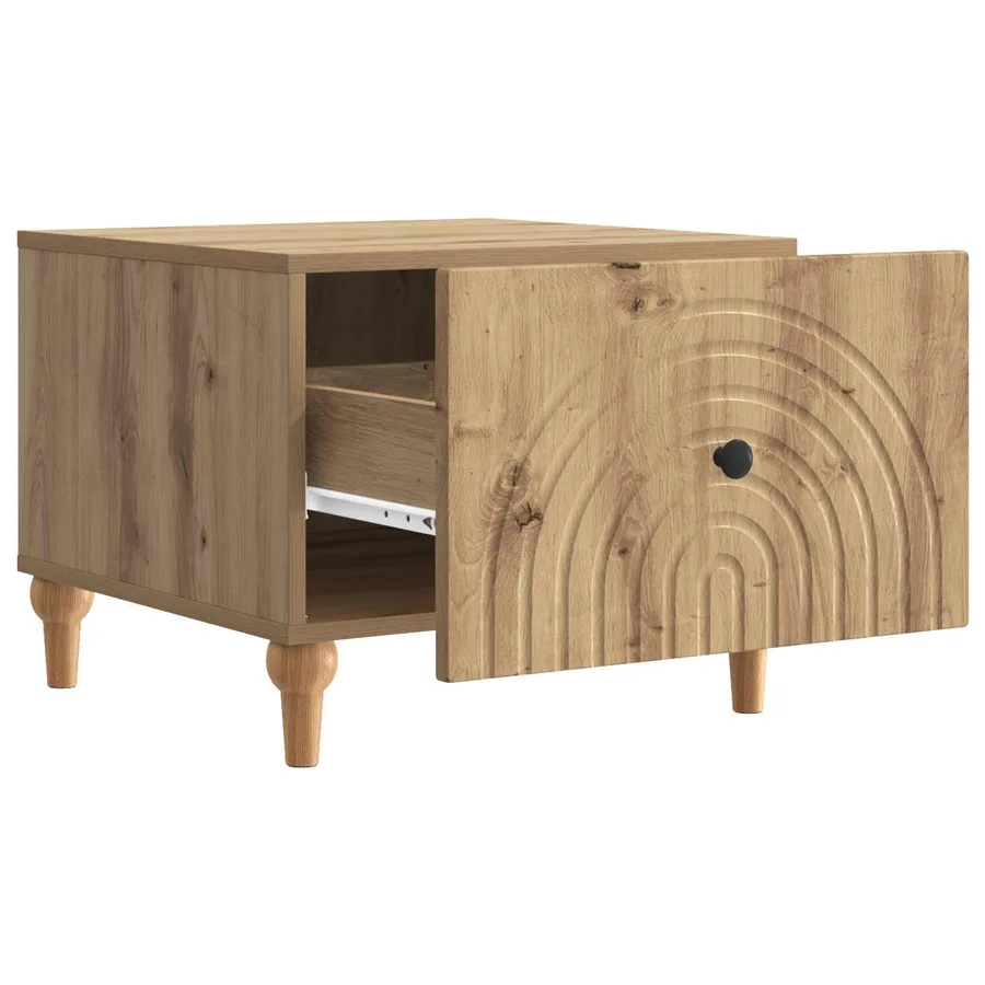 Table basse Chêne artisanal 49 x 50 x 40 cm Bois d'ingénierie - 4