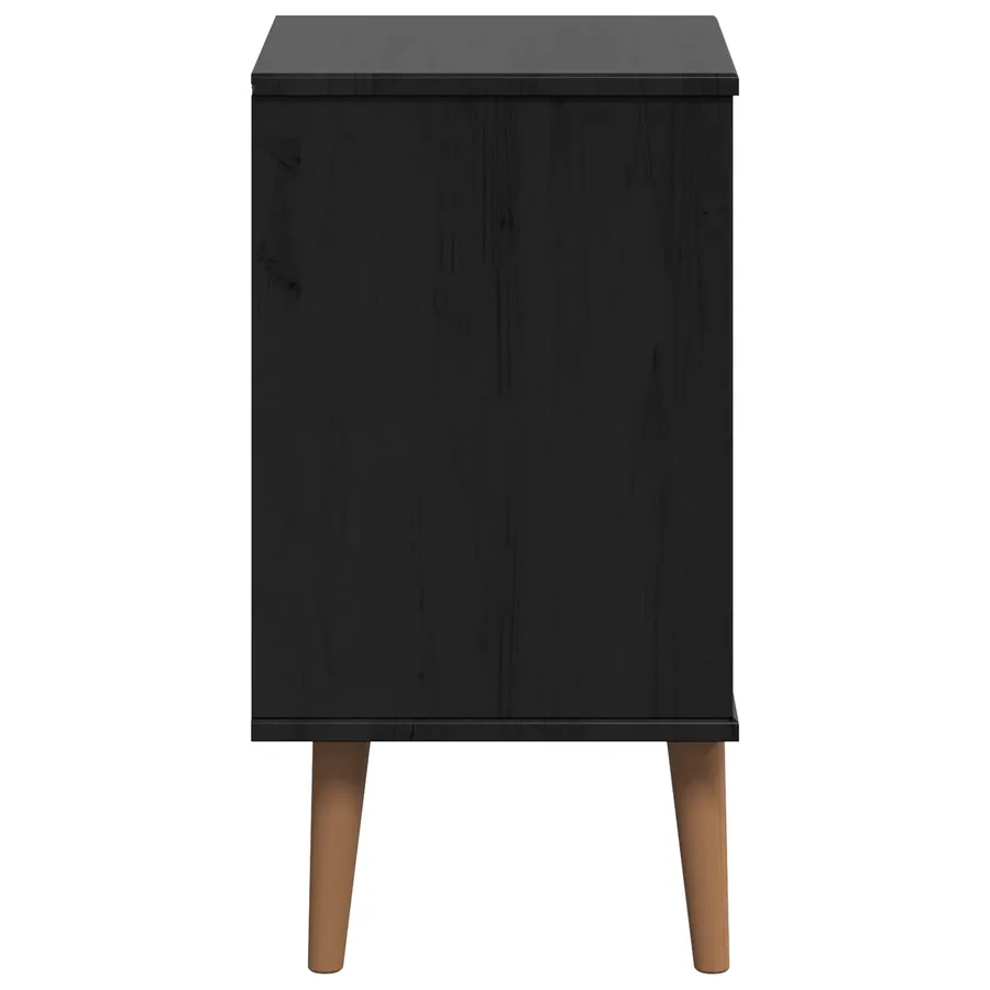Table de chevet MOLDE Noir 40 x 35 x 65 cm Bois de pin massif - 6