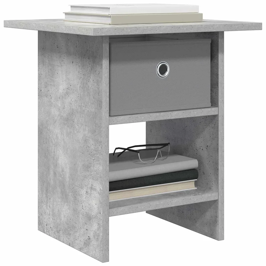 Table de chevet Gris béton 41 x 40 x 45 cm Bois d'ingénierie - 3