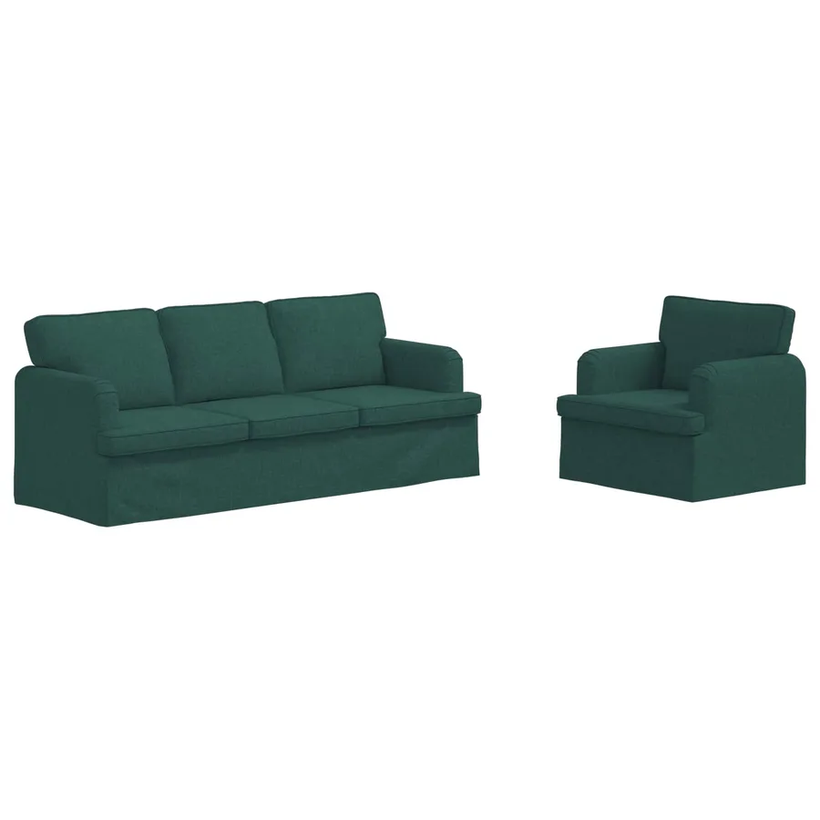 Ensemble de Canapés 2 pcs Vert foncé 201 x 80 x 85 cm tissu - 2