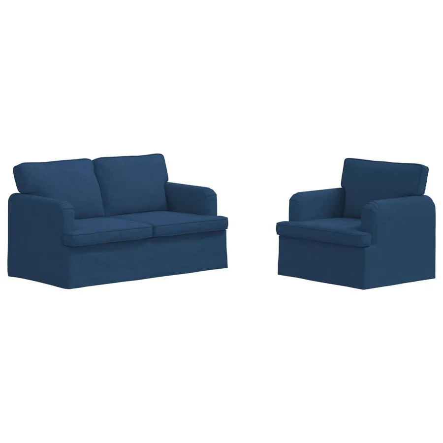 Ensemble de Canapés 2 pcs Bleu 144 x 80 x 85 cm tissu - 2