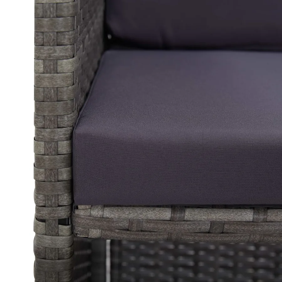 Salon de jardin 13 pcs Résine tressée bois d'acacia Anthracite - 6