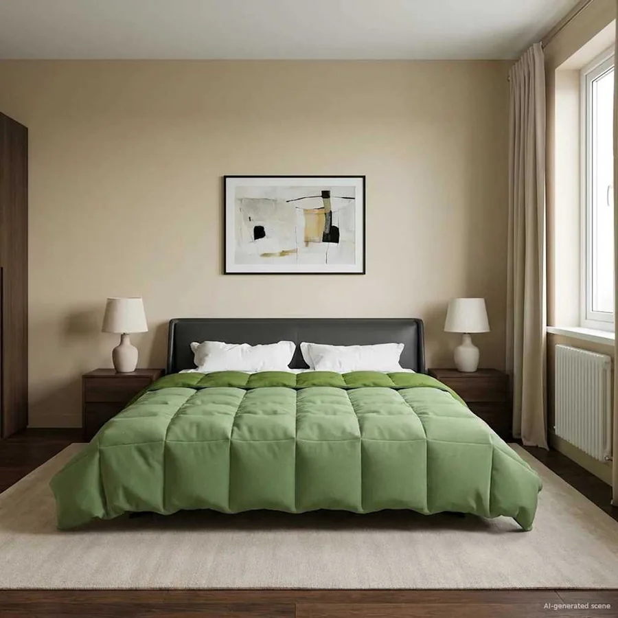 Duvet d'hiver Matelassé Vert 200 x 240 cm Microfibre