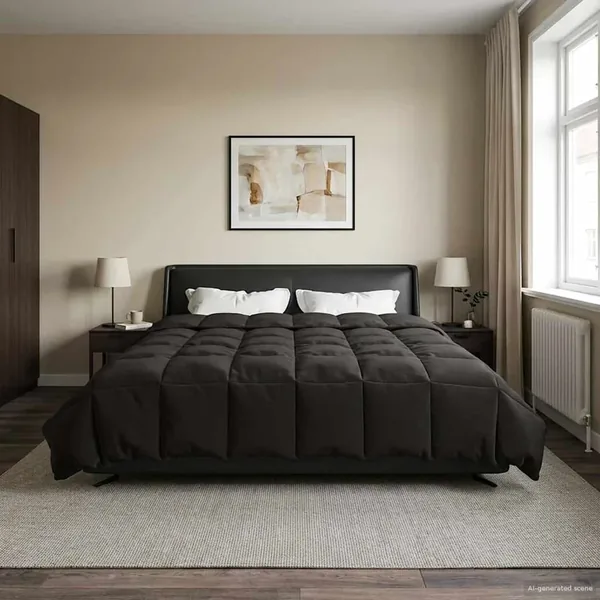 Duvet d'été simple Matelassé Anthracite 200 x 220 cm Microfibre