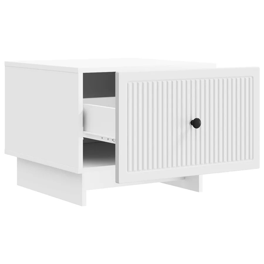 Table basse avec tiroir Blanc 49 x 50 x 40 cm Bois d'ingénierie - 4