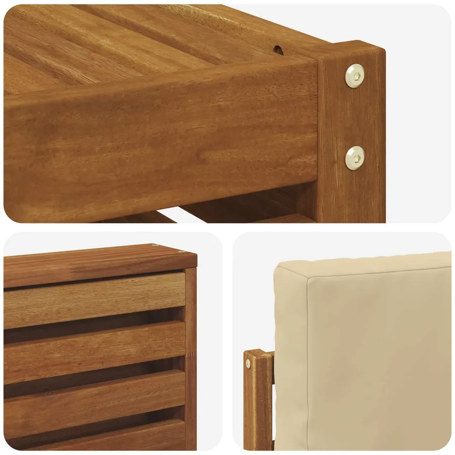 Ensemble de canapé d'angle avec coussin 6 pcs Naturel et Beige - 7
