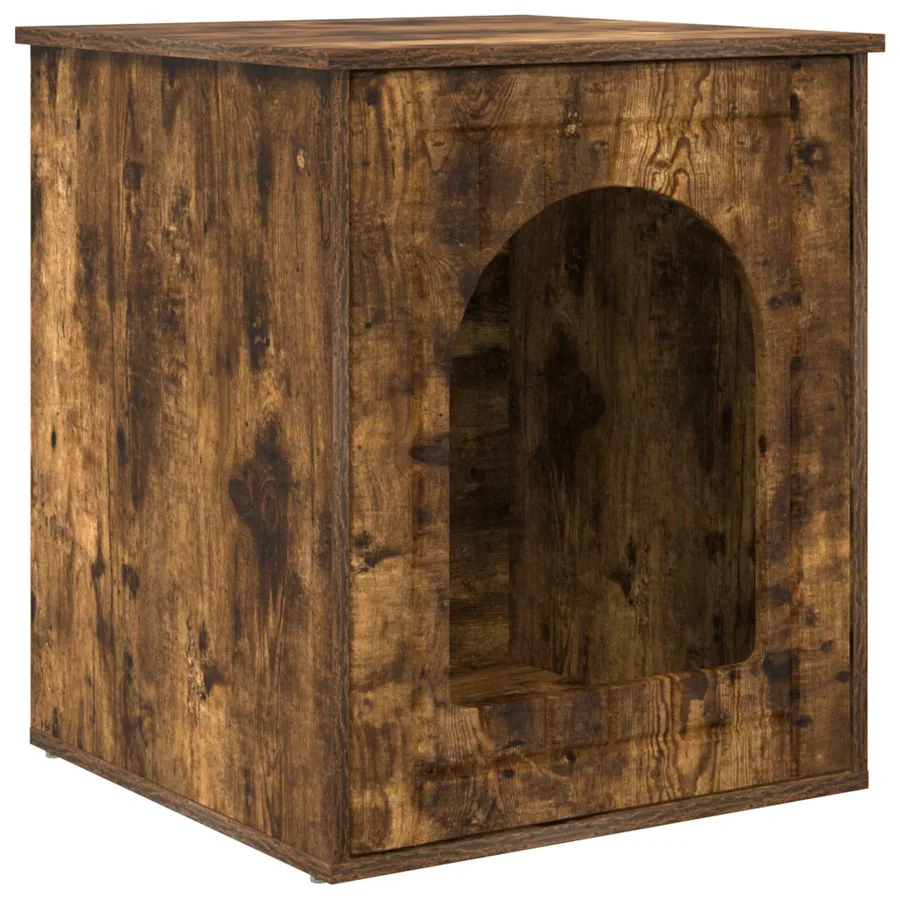 Maison pour chat Chêne fumé 53 x 52 x 62 cm Bois d'ingénierie - 2
