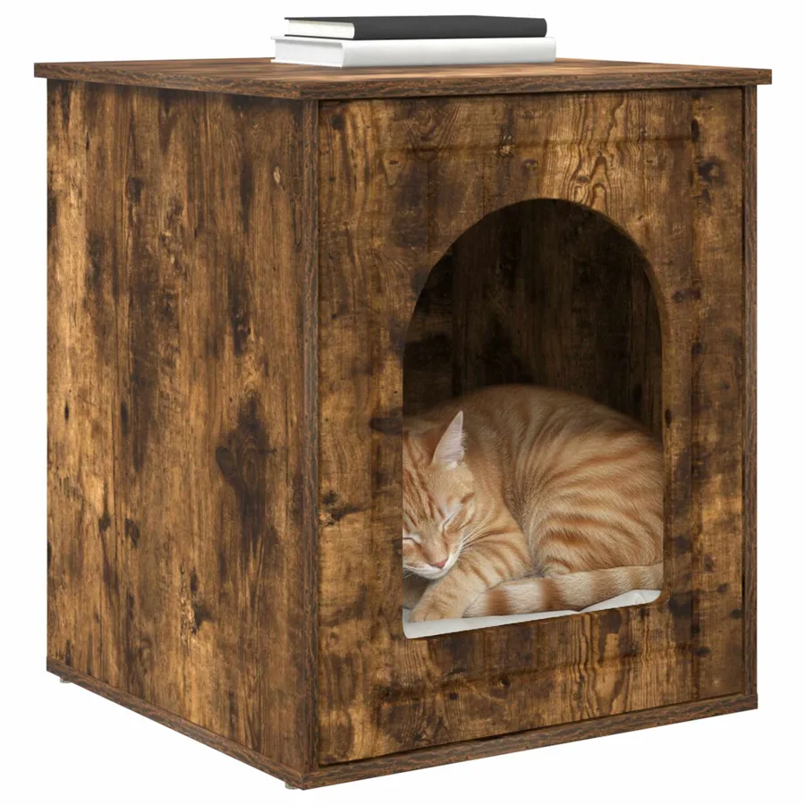Maison pour chat Chêne fumé 53 x 52 x 62 cm Bois d'ingénierie - 3