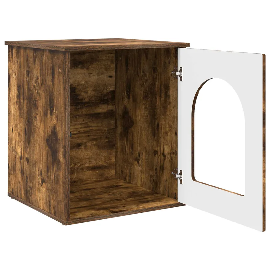 Maison pour chat Chêne fumé 53 x 52 x 62 cm Bois d'ingénierie - 5