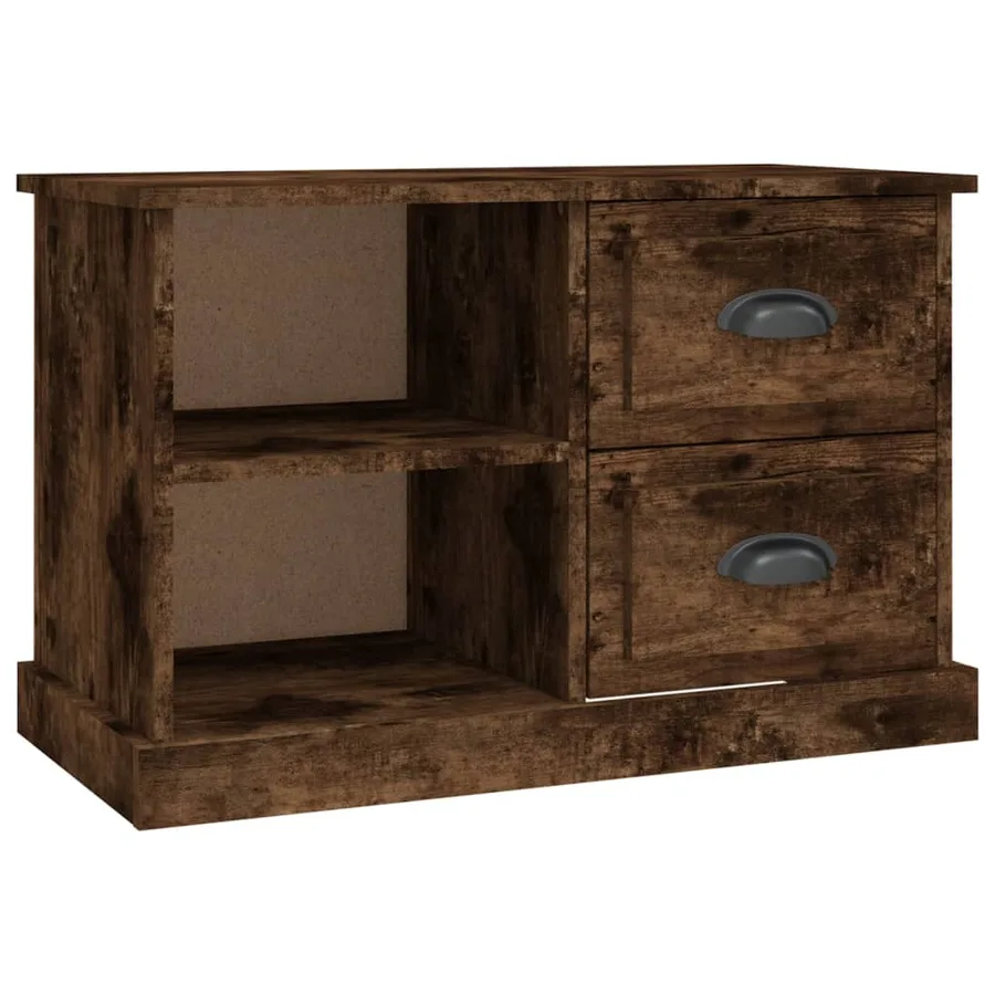 Meuble TV chêne fumé 73x35,5x47,5 cm bois d'ingénierie - 2