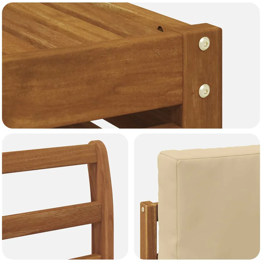 Ensemble de canapé d'angle avec coussin 6 pcs Naturel et Beige - 7