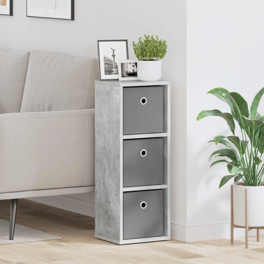 Buffet avec tiroir Gris béton 25,5 x 22 x 69,5 cm