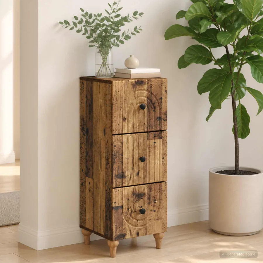 Armoire à tiroirs Bois ancien 33 x 34,5 x 90 cm