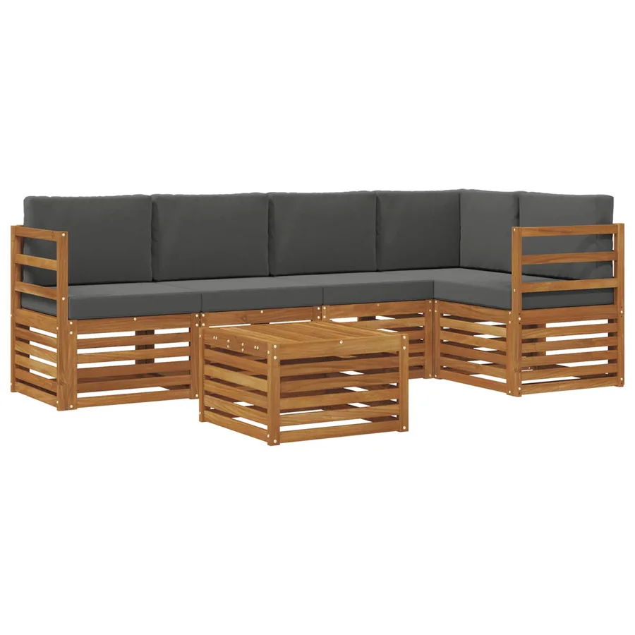 Ensemble de canapé d'angle 6 pcs Naturel et Anthracite - 2