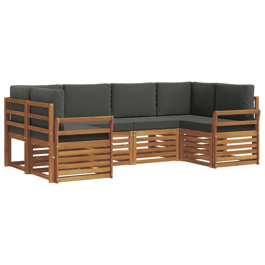 Ensemble de canapé d'angle 6 pcs Naturel et Anthracite - 2