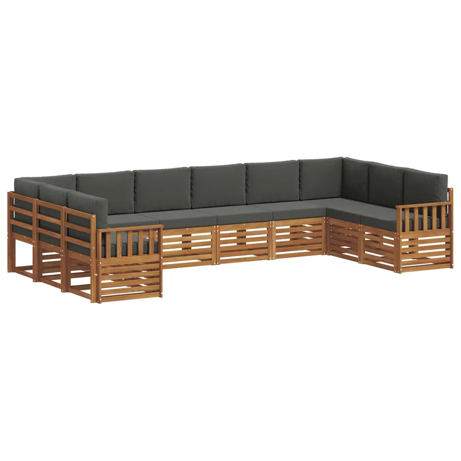 Ensemble de canapé d'angle 10 pcs Naturel et Anthracite - 2