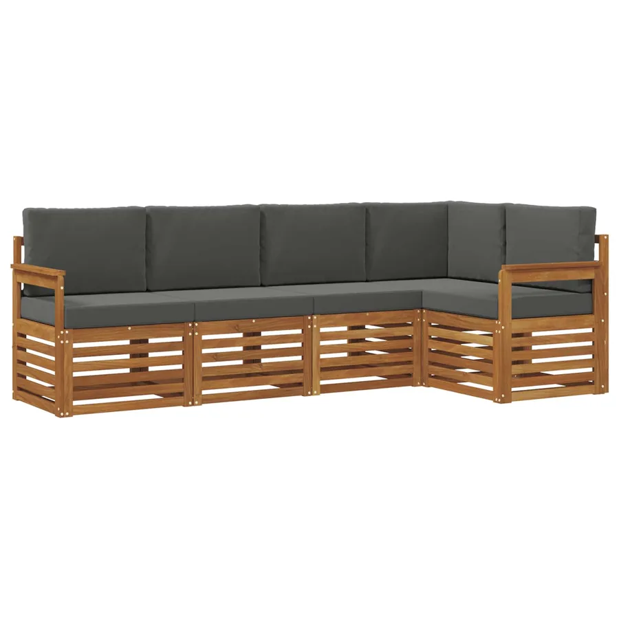 Ensemble de canapé d'angle 5 pcs Naturel et Anthracite - 2