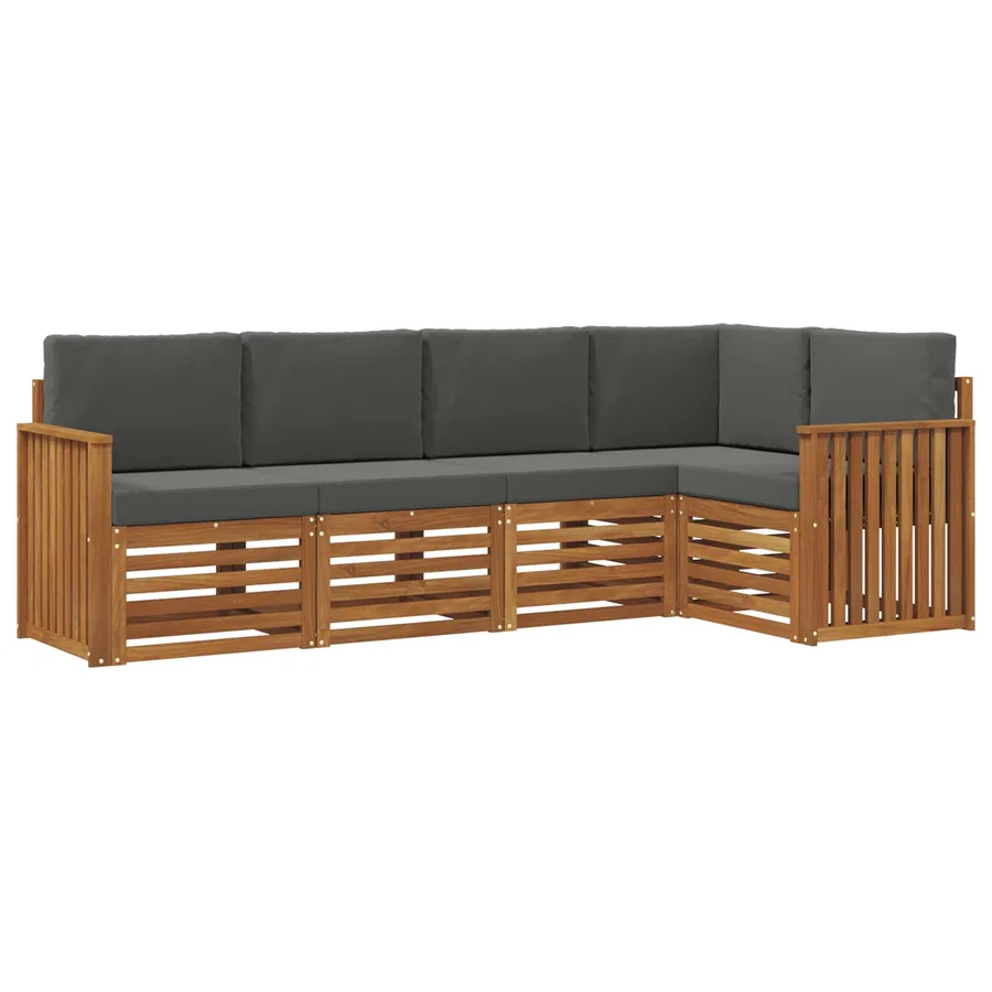 Ensemble de canapé d'angle 5 pcs Naturel et Anthracite - 2