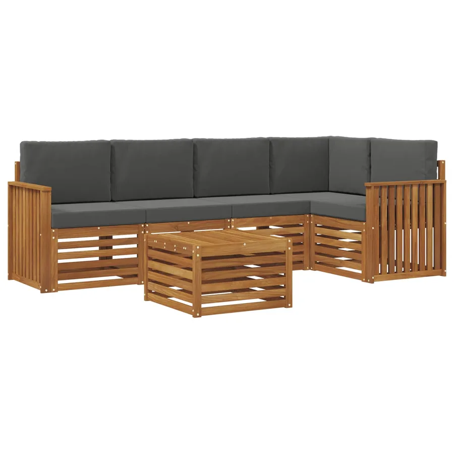 Ensemble de canapé d'angle 6 pcs Naturel et Anthracite - 2