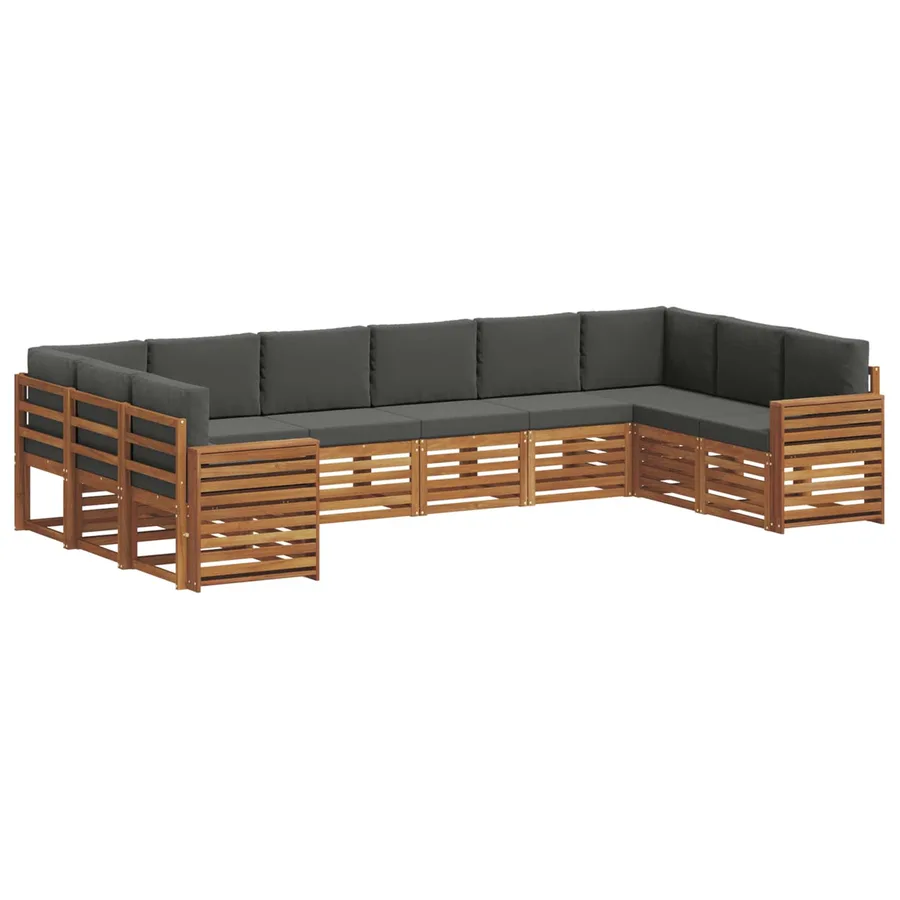 Ensemble de canapé d'angle 10 pcs Naturel et Anthracite - 2