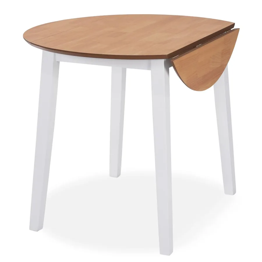 Table à manger ronde à abattant MDF blanc - 3