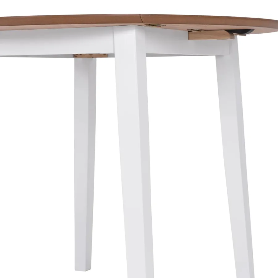 Table à manger ronde à abattant MDF blanc - 6