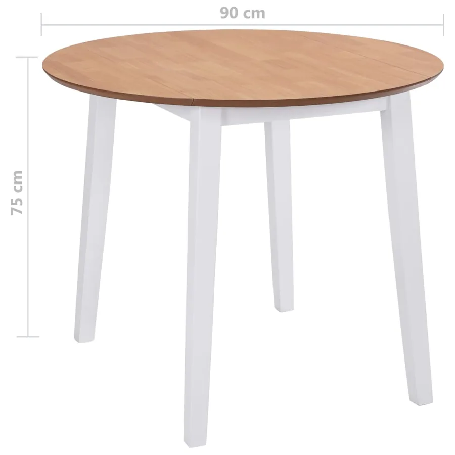 Table à manger ronde à abattant MDF blanc - 8