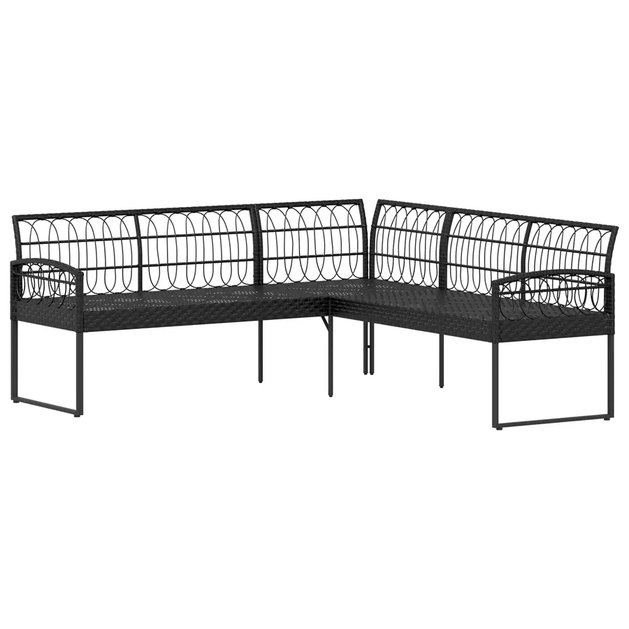 Ensemble de canapé de jardin avec coussin 2 pcs Noir et Crème - 6