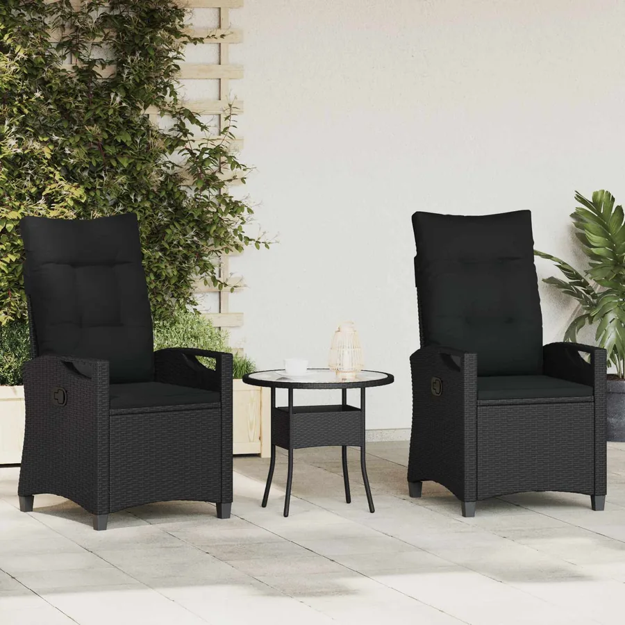 Chaise de jardin 2 pcs Noir 56 x 64 x 94 cm Acier et Polyester