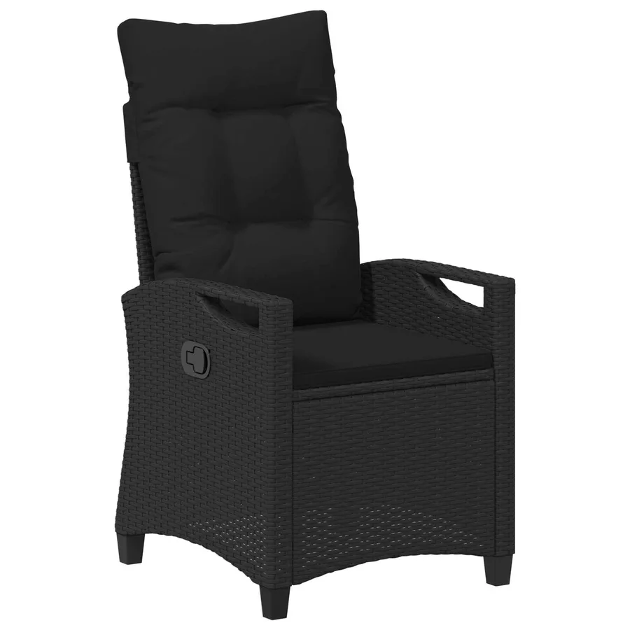 Chaise de jardin 2 pcs Noir 56 x 64 x 94 cm Acier et Polyester - 4