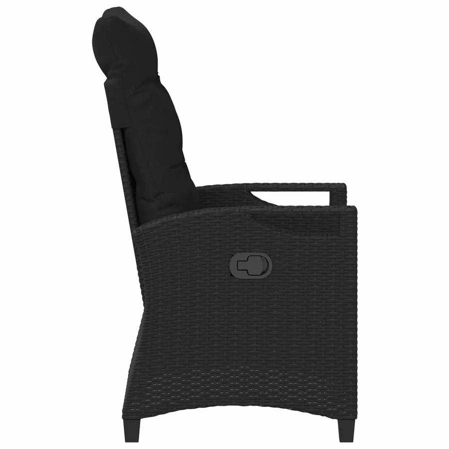 Chaise de jardin 2 pcs Noir 56 x 64 x 94 cm Acier et Polyester - 6