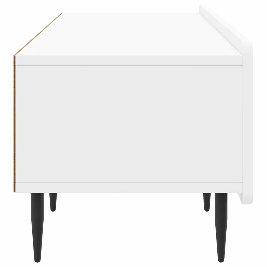 Meuble TV Blanc brillant 147 x 34,5 x 32 cm Bois d'ingénierie - 7