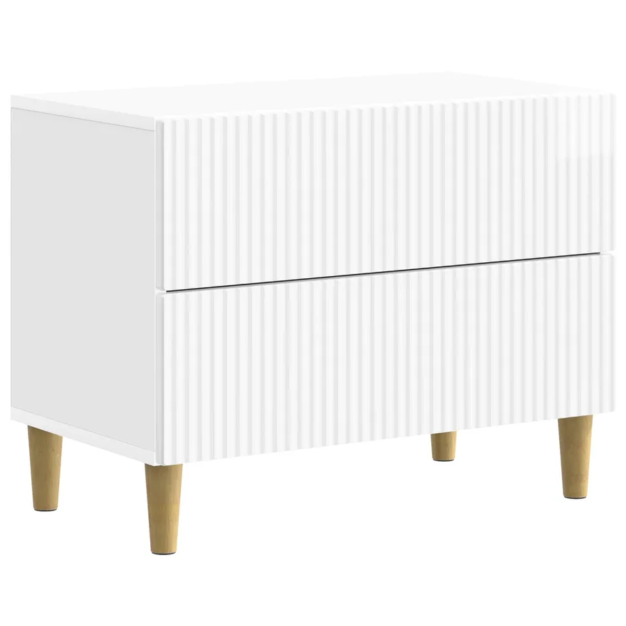 Cabinet de chevet avec tiroir Blanc brillant 62 x 34,5 x 48 cm - 2