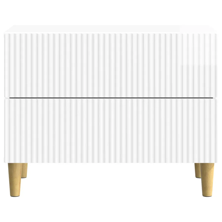 Cabinet de chevet avec tiroir Blanc brillant 62 x 34,5 x 48 cm - 5