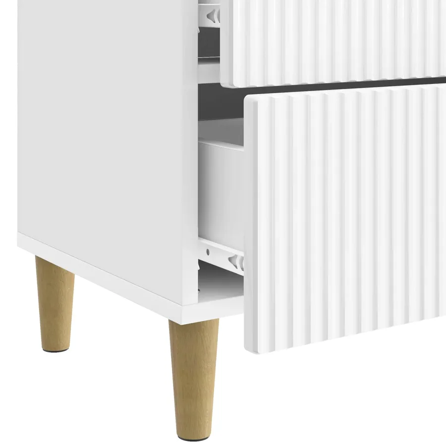 Cabinet de chevet avec tiroir Blanc brillant 62 x 34,5 x 48 cm - 9