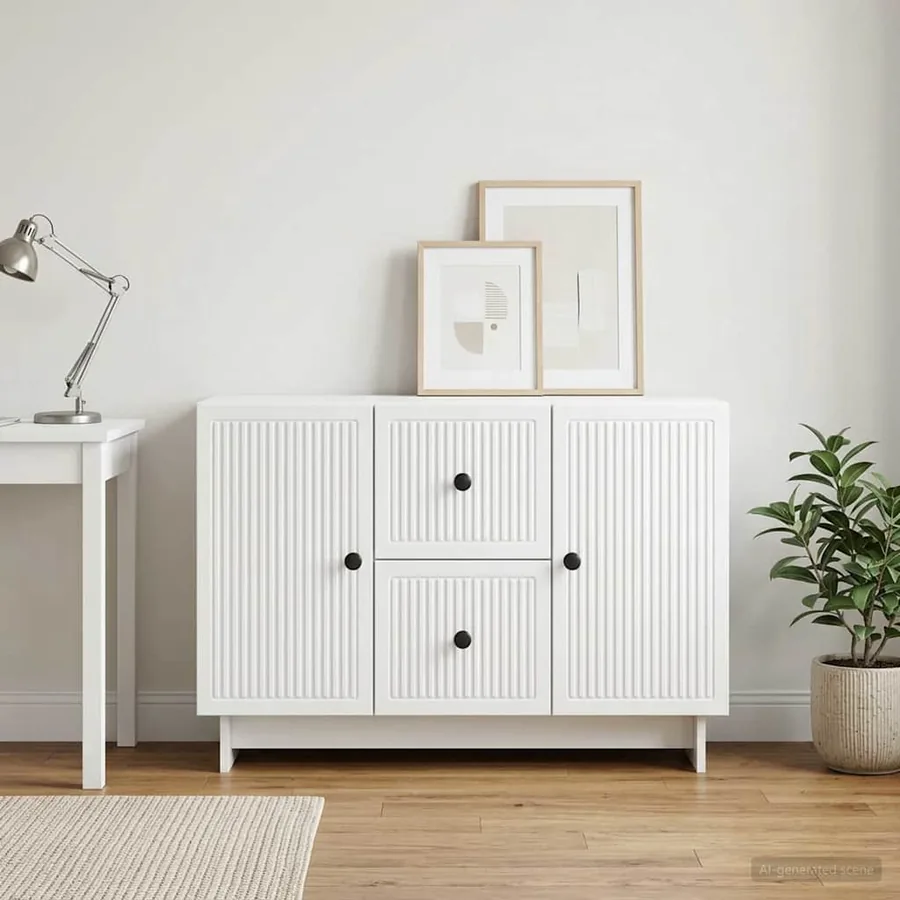 Buffet Blanc 89 x 34,5 x 60 cm Bois d'ingénierie
