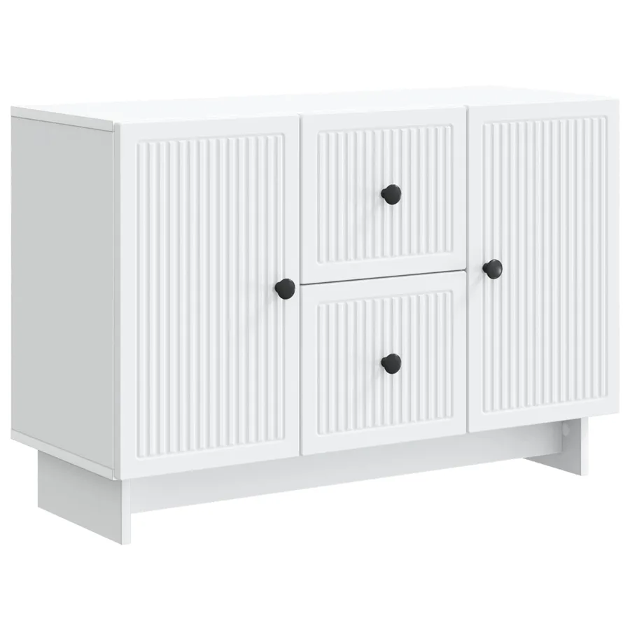 Buffet Blanc 89 x 34,5 x 60 cm Bois d'ingénierie - 2