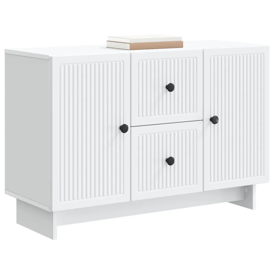 Buffet Blanc 89 x 34,5 x 60 cm Bois d'ingénierie - 3