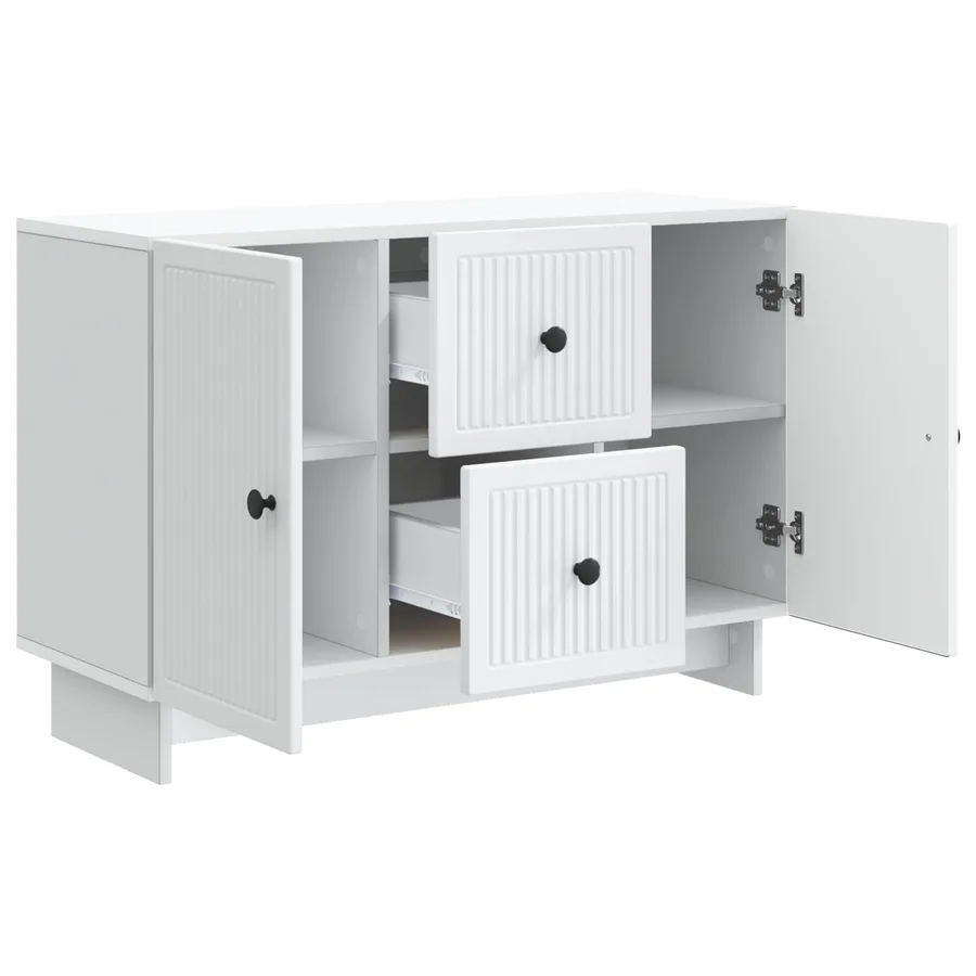 Buffet Blanc 89 x 34,5 x 60 cm Bois d'ingénierie - 5