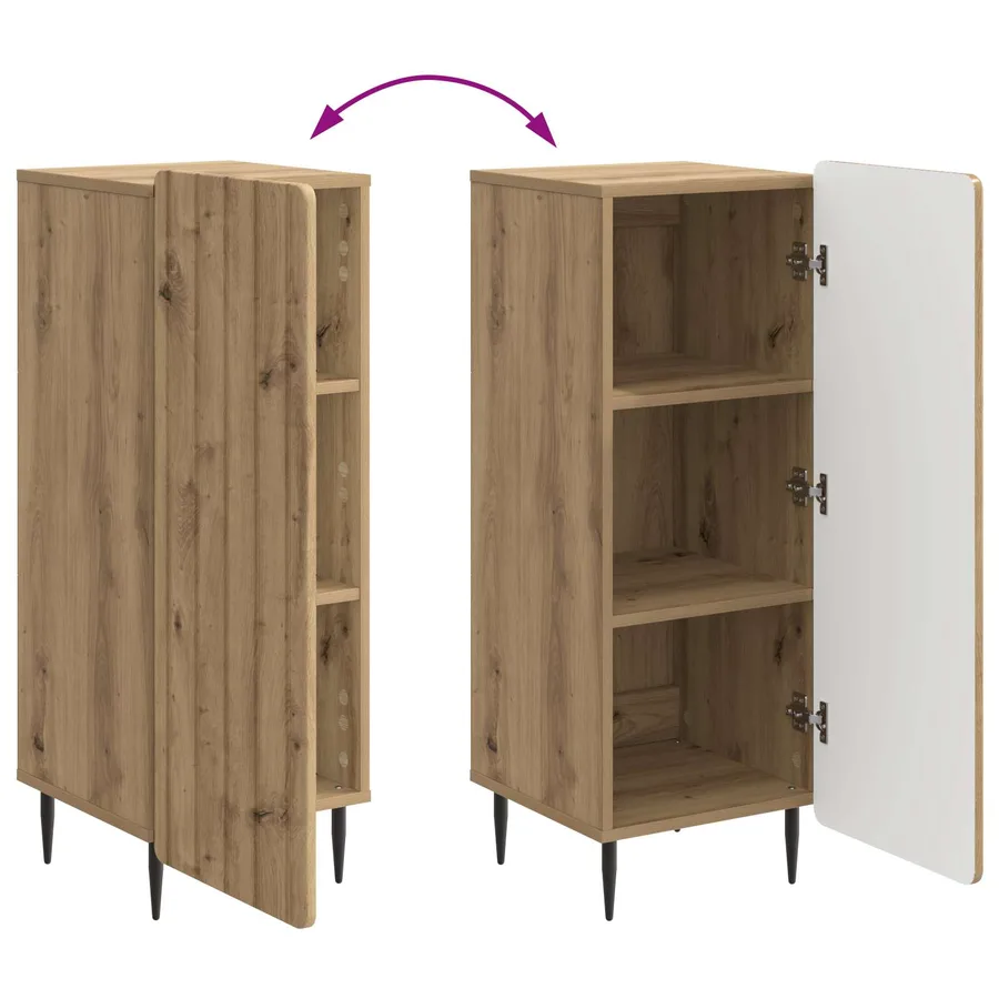 Buffet Chêne artisanal 34,5 x 33 x 92 cm Bois d'ingénierie - 11